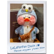 Мягкая игрушка Утка Лалафанфан Lalafanfan Duck Cafe Mimi глазастик белый